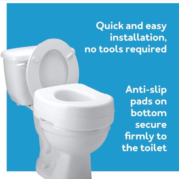 Carex Economy Raised Toilet Seat, 5.5'' White, 300 lb Capacity - 1 Count - Picture 9 of 9